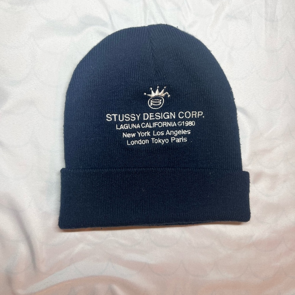 Stussy Dark Blue Knit Beanie